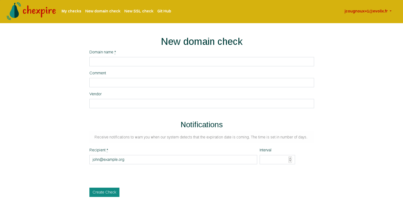 Expirations list dashboard